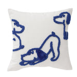 Lumbar Pillow Hand-Tufted Dog Motif Cotton Blend Cover