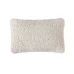 Lumbar Pillow Plush Faux Fur Wavy Quilted 30x50 cm