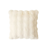Lumbar Pillow Plush Faux Fur Wavy Quilted 30x50 cm