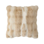 Lumbar Pillow Plush Faux Fur Wavy Quilted 30x50 cm