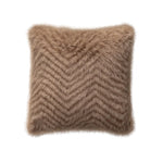 Lumbar Pillow Plush Faux Fur Wavy Quilted 30x50 cm