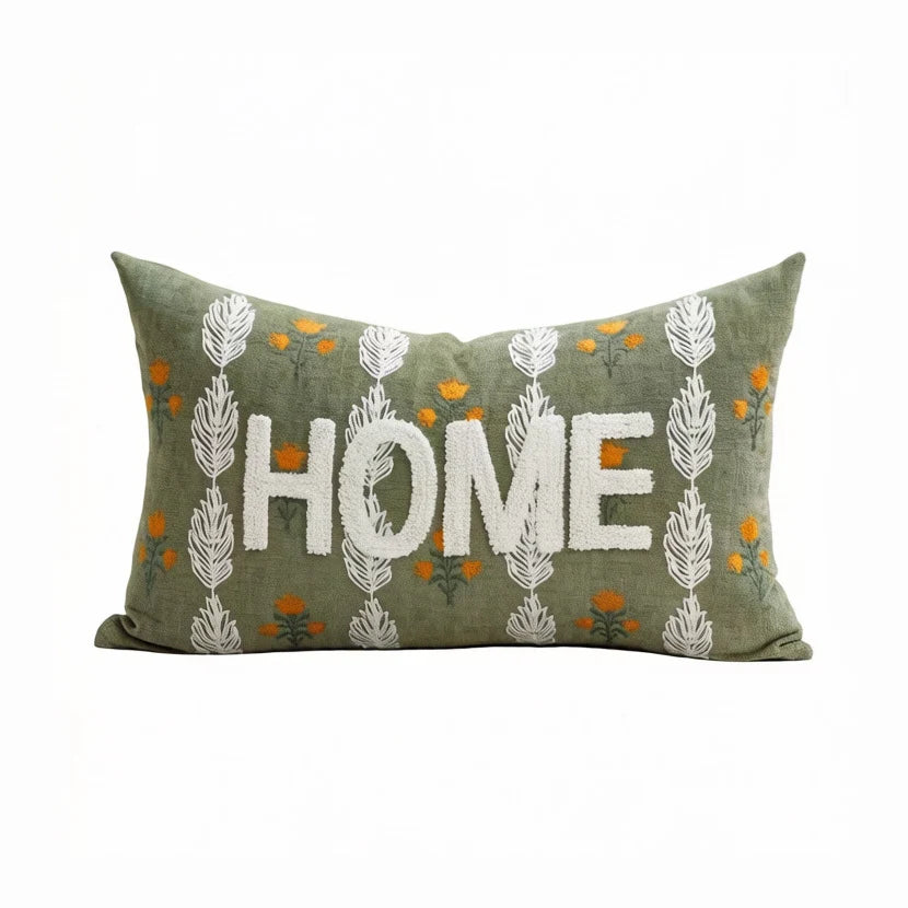 Lumbar Pillow Raised Chenille Removable Cover & Concealed Zipper