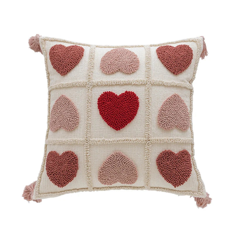 Lumbar Pillow Tufted Letter Plush Fill & Removable Cover