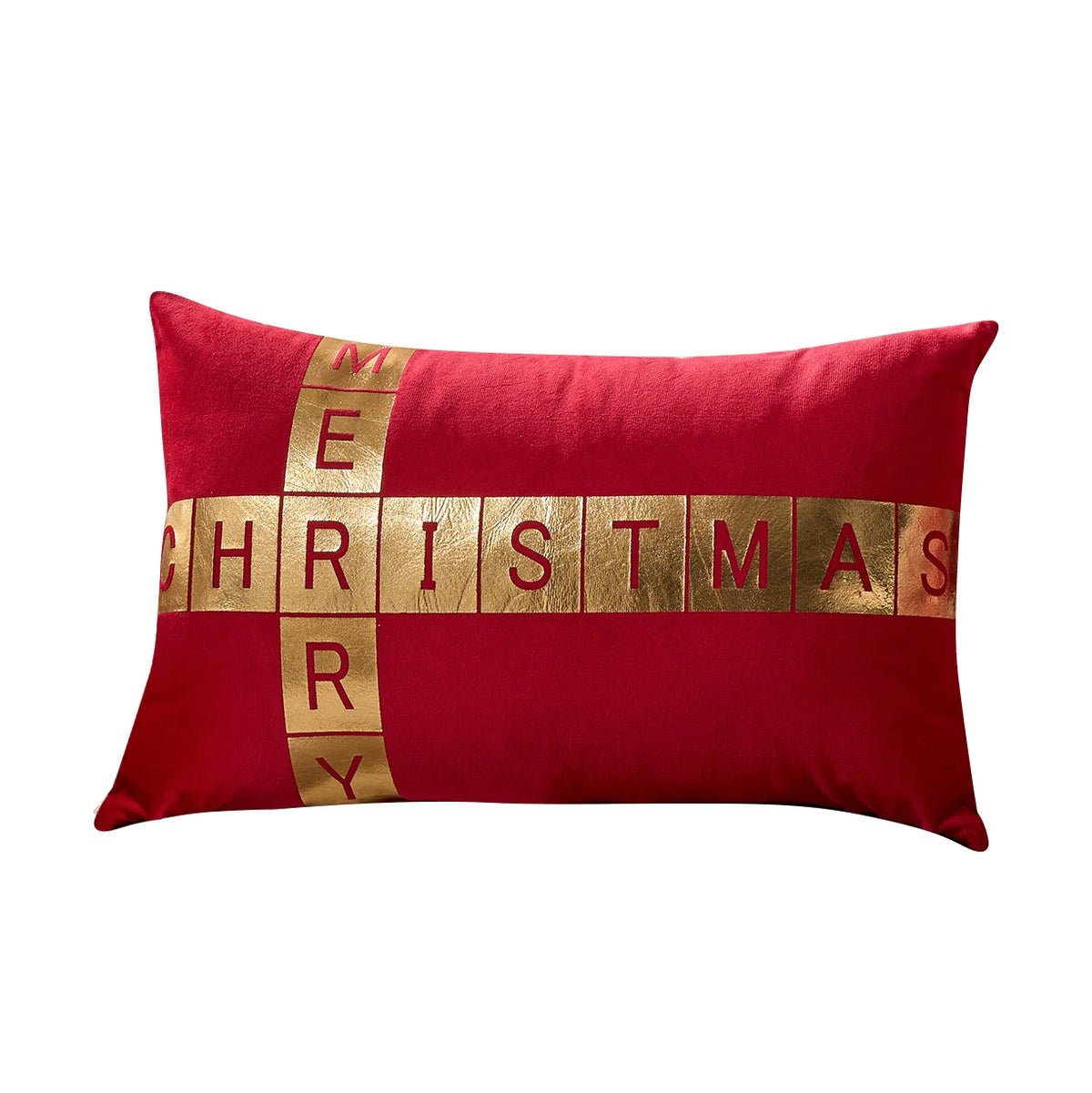 Lumbar Pillow Velvet Foil-Block Print & Down-Alternative Insert