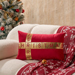 Lumbar Pillow Velvet Foil-Block Print & Down-Alternative Insert