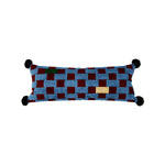 Lumbar Pillow Velvet Jacquard Checkerboard 12 x 28