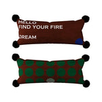 Lumbar Pillow Velvet Jacquard Checkerboard 12 x 28