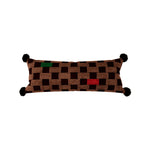 Lumbar Pillow Velvet Jacquard Checkerboard 12 x 28