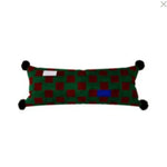 Lumbar Pillow Velvet Jacquard Checkerboard 12 x 28