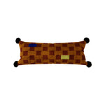 Lumbar Pillow Velvet Jacquard Checkerboard 12 x 28