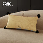 Lumbar Pillow Velvet Jacquard Checkerboard 12 x 28