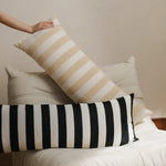 Lumbar Pillow Woven Striped Cover Hypoallergenic Fill