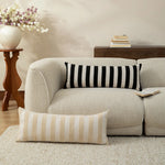 Lumbar Pillow Woven Striped Cover Hypoallergenic Fill