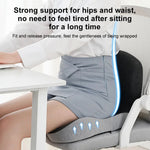 Lumbar Seat Cushion Ergonomic L-Shaped Memory Foam Removable Cover