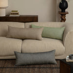 Lumbar Support Pillow Ergonomic Contour Removable Linen-Look Cover