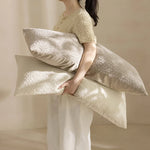 Lumbar Support Pillow Extra-Long Contoured Removable Boucle Cover