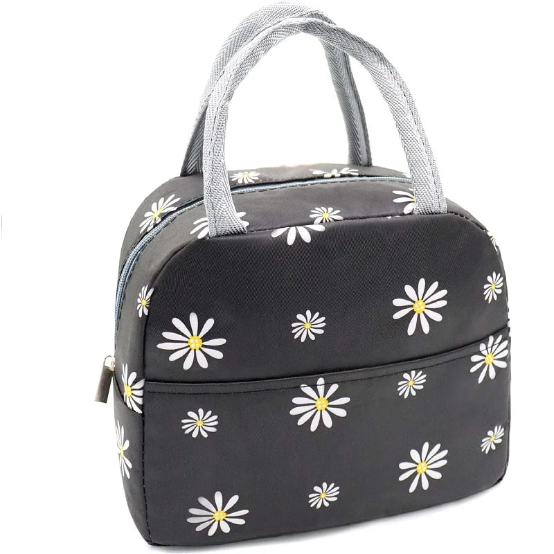 Lunch Bag Insulated Spacious Compartments Floral Pattern