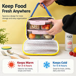 Lunch Bag Three-Layer Insulated Inner Mesh Pocket Wipe-Clean Lining