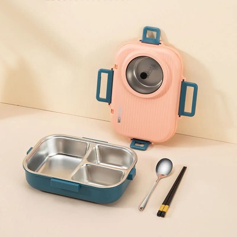 Lunch Box Leak-Proof Lid Stainless Steel 3 Compartments