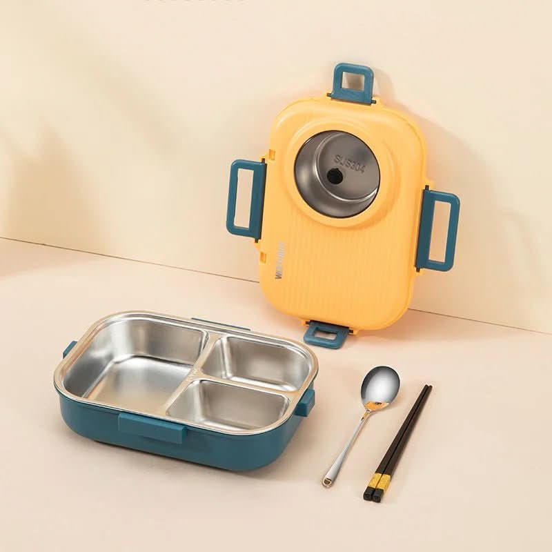 Lunch Box Leak-Proof Lid Stainless Steel 3 Compartments