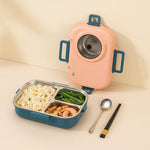 Lunch Box Leak-Proof Lid Stainless Steel 3 Compartments