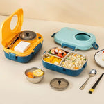 Lunch Box Leak-Proof Lid Stainless Steel 3 Compartments