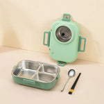 Lunch Box Leak-Proof Lid Stainless Steel 3 Compartments
