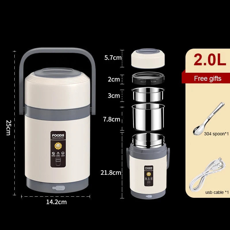 Lunch Box USB Powered & Stainless Steel Liner