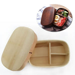 Lunch Box Wooden Removable Divider Secure Strap