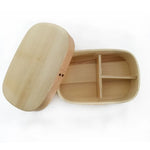 Lunch Box Wooden Removable Divider Secure Strap