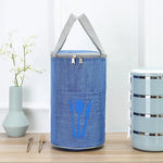 Lunch Cooler Bag Insulated Cylindrical Design Front Cutlery Pocket