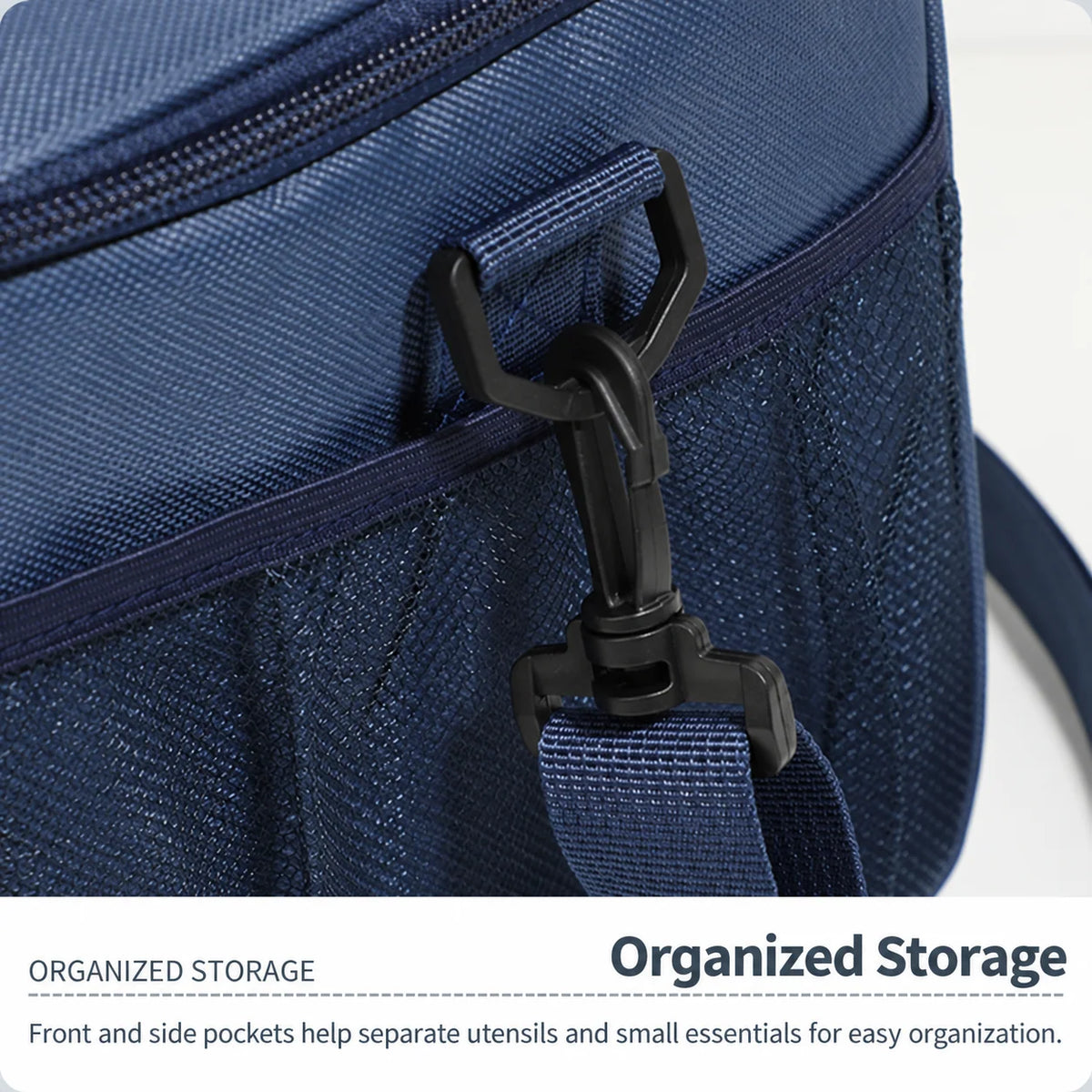 Lunch Cooler Bag Insulated Wipe-Clean Lining Removable Shoulder Strap