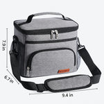 Lunch Cooler Bag Insulated Wipe-Clean Lining Removable Shoulder Strap