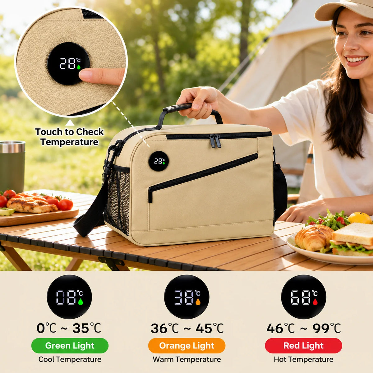 Lunch Cooler Insulated With Digital Temperature Display