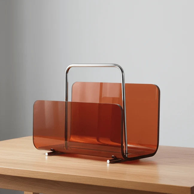 Magazine Holder Acrylic Space-Saving Modern Silhouette