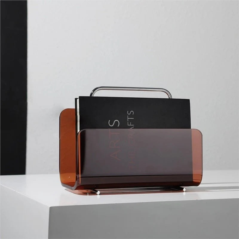 Magazine Holder Acrylic Space-Saving Modern Silhouette