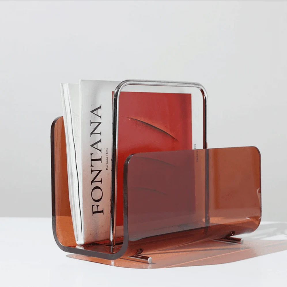 Magazine Holder Acrylic Space-Saving Modern Silhouette