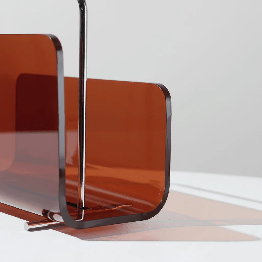 Magazine Holder Acrylic Space-Saving Modern Silhouette