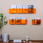 Magazine Shelf Wall-Mounted Clear Acrylic Space-Saving