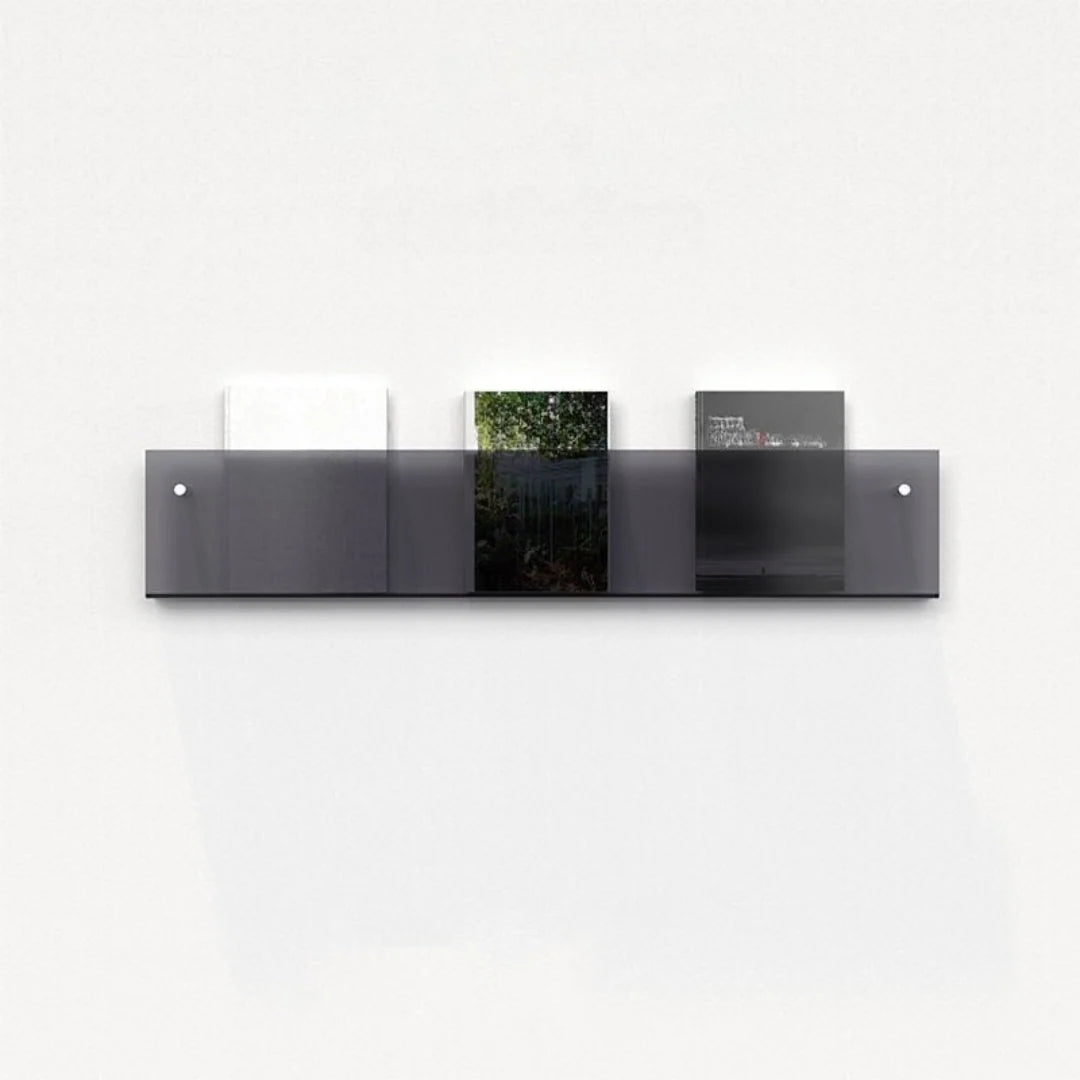 Magazine Shelf Wall-Mounted Clear Acrylic Space-Saving