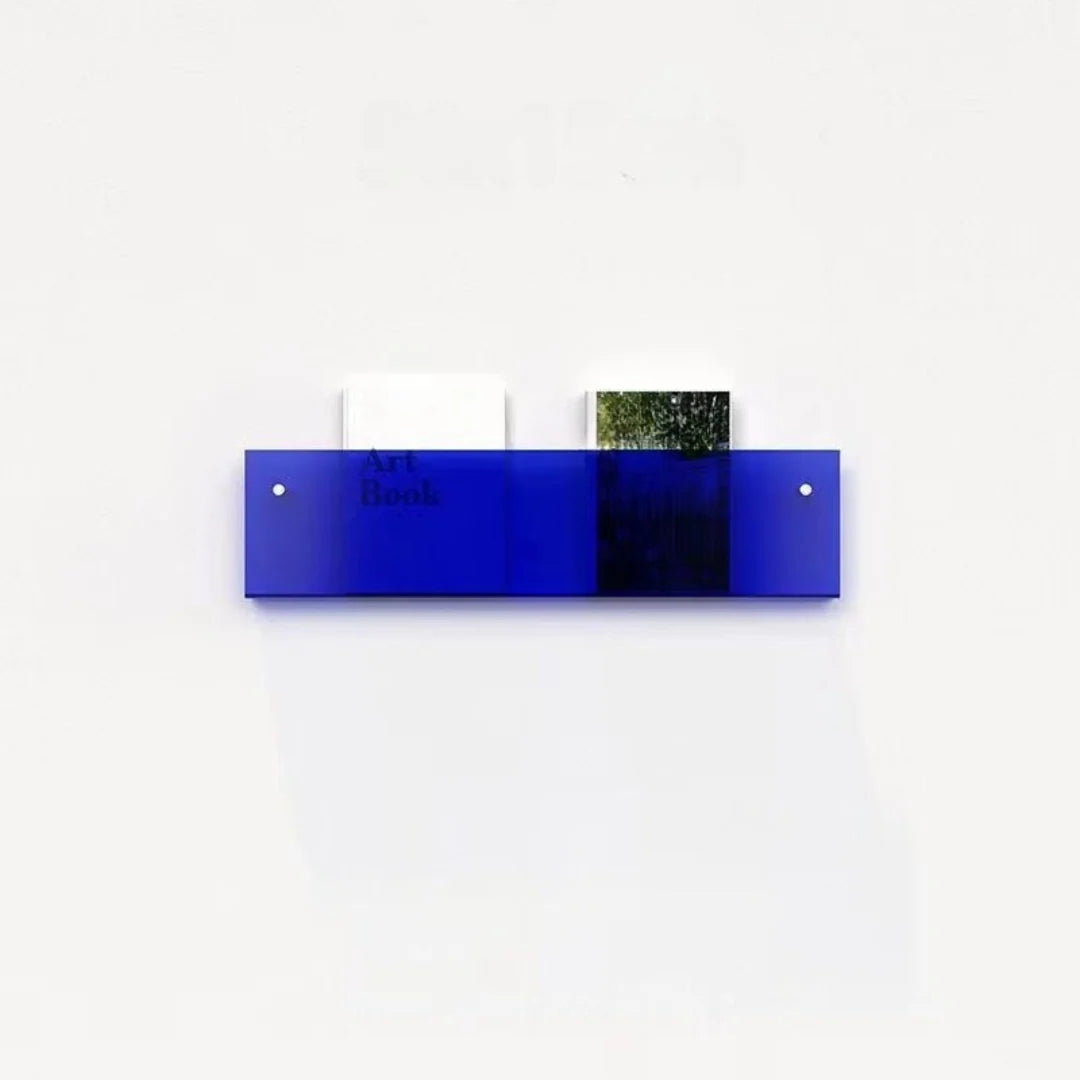 Magazine Shelf Wall-Mounted Clear Acrylic Space-Saving