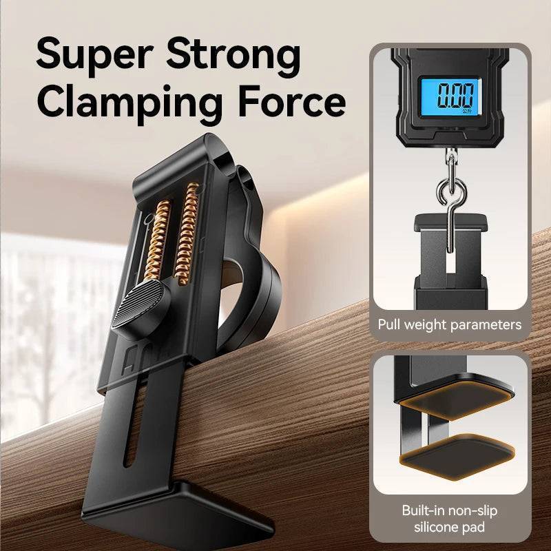 Magnetic Phone Holder 360° Rotating Spring-Loaded Clamp