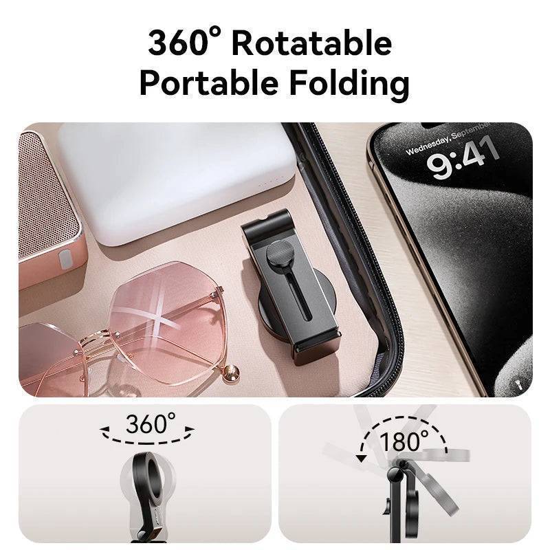 Magnetic Phone Holder 360° Rotating Spring-Loaded Clamp