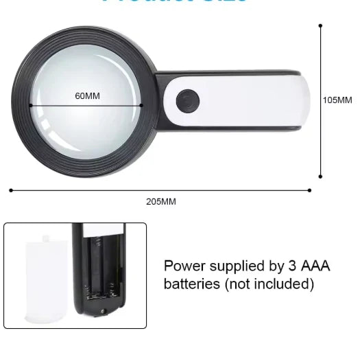 Magnifying Glass 30X Acrylic Lens & LED Lights