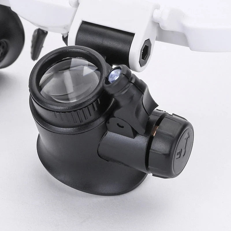 Magnifying Glasses Interchangeable Lenses Built-In LED Lights