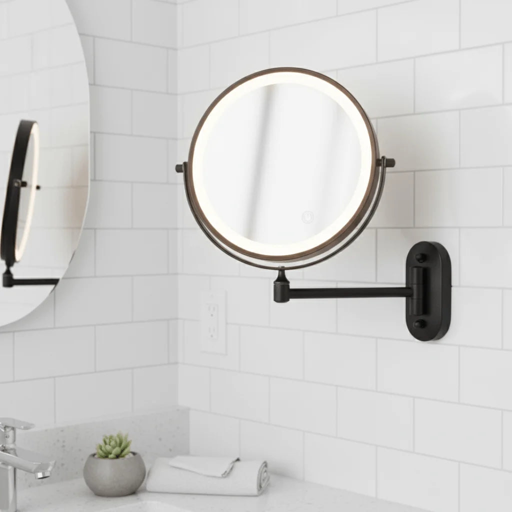 Magnifying Mirror LED Adjustable Brightness 3x–10x Rechargeable Cordless