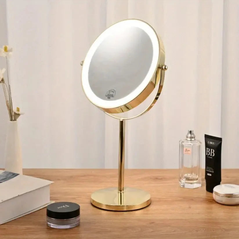 Makeup Mirror Dual-Sided 10x Magnification LED USB Rechargeable