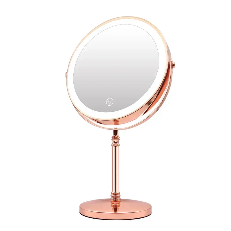 Makeup Mirror Dual-Sided 10x Magnification LED USB Rechargeable