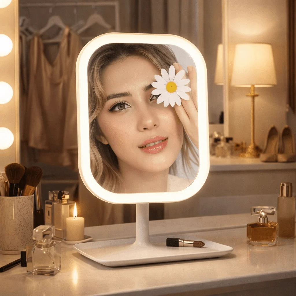 Makeup Mirror LED Three Light Modes Touch Control & USB Rechargeable
