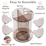 Makeup Organizer 360° Rotating Adjustable Shelves & Non-Slip Base